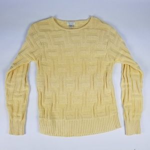 Christopher & Banks Yellow Knit Medium Sweater